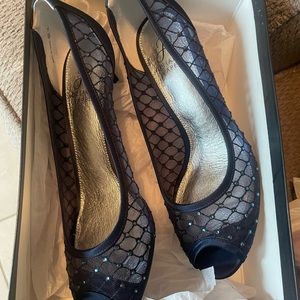 Never worn blue Adrianna Papell open toed high heels